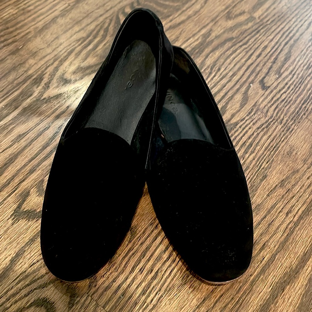 Vince black suede loafers